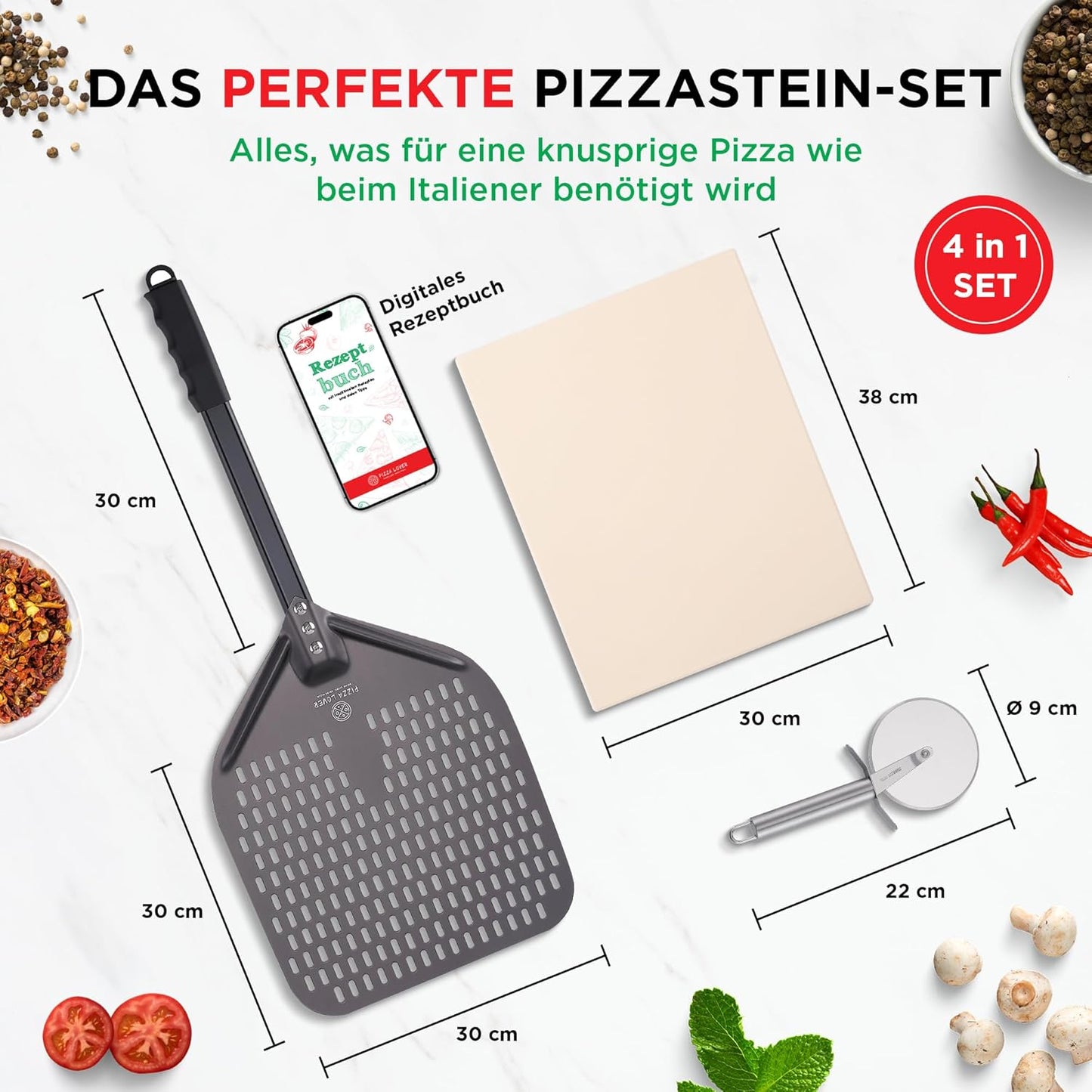 Pizza Set Maße von Pizza Lover